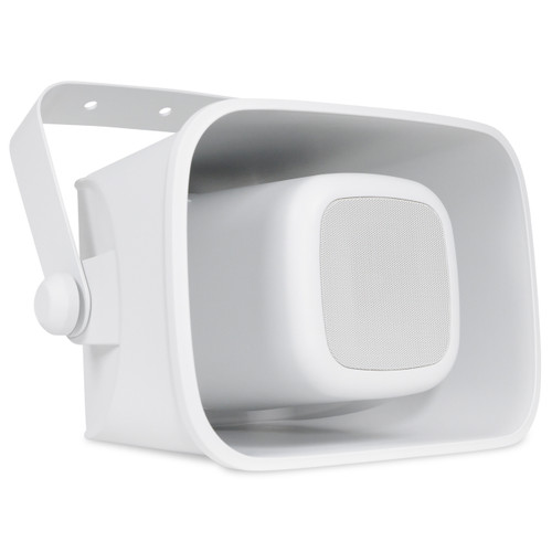 Outdoor Speaker System with 2 H6 6.5" All-Weather Horn Speakers, MA120BT 120W Bluetooth Mixer Amplifier and PTT1 Paging Microphone